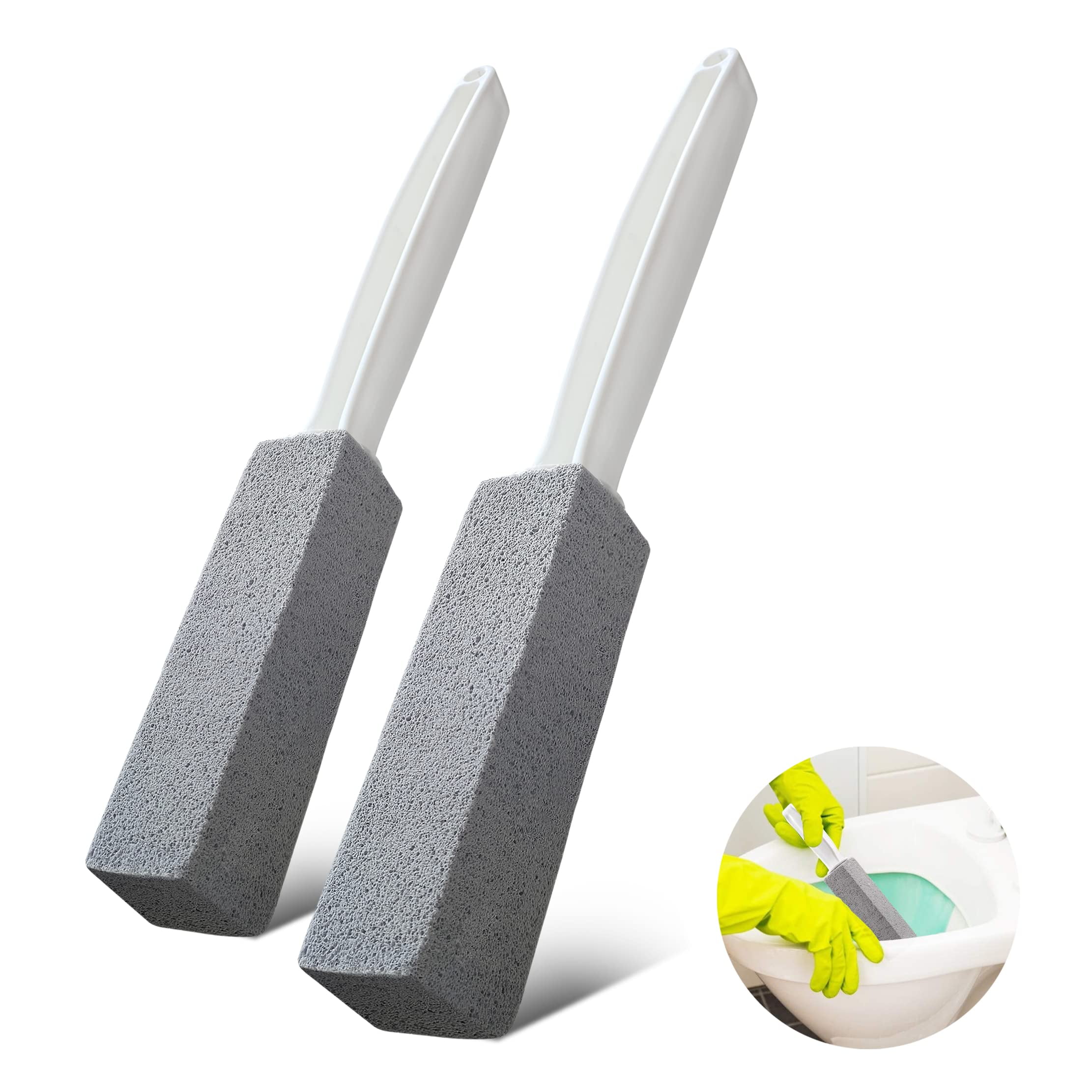 2Pack Pumice Stone Toilet Cleaner Tool Removes Stains and Hard Water
