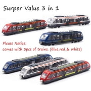 Train Set High Speed Lotomotive Engine Die Cast Model Car Sliding Subway Train for Kids Set of 3