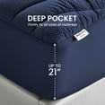 thumbnail image 7 of Sleep Zone Twin-XL Cooling Mattress Topper for College Dorm, Premium Zoned Cool Mattress Pad Cover, Padded Mattress Protector Breathable Washable, Deep Pocket 8-21" (Navy, Twin-XL), 7 of 7
