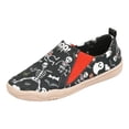 thumbnail image 3 of Halloween Shoes for Women, Spooky Print Canvas Loafers, Slip On Casual Flats for Daily Wear, Comfy Lightweight Fall Walking Shoes, 3 of 6