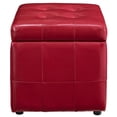 thumbnail image 2 of Hawthorne Collection Square Faux Leather Storage Ottoman in Red, 2 of 4