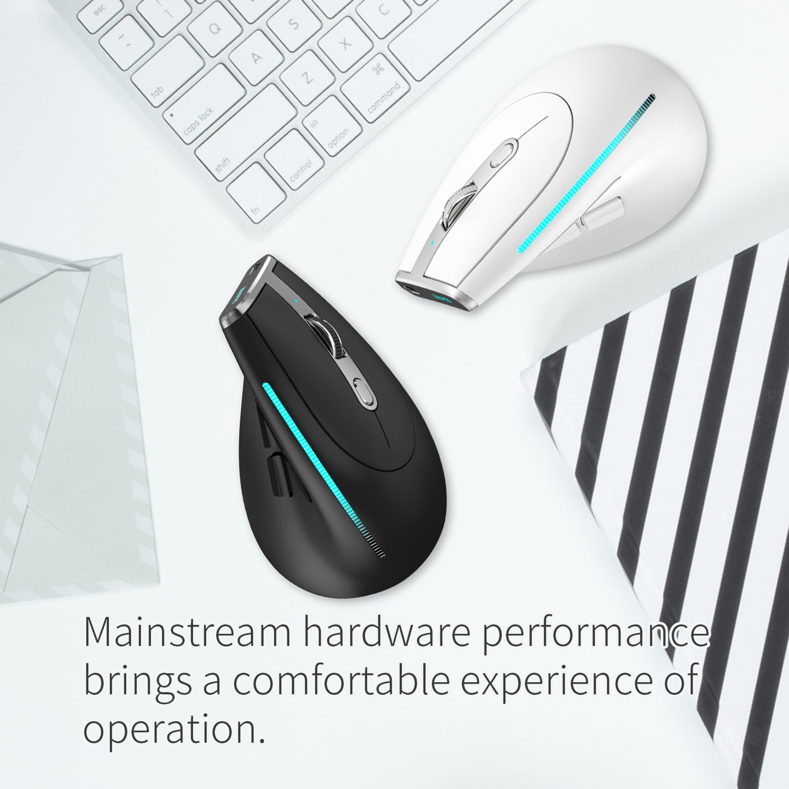 ZELOTES Wireless Gaming Mouse, Five DPI Levels, Built-in 730mAh Battery, Optical Indicator, Black