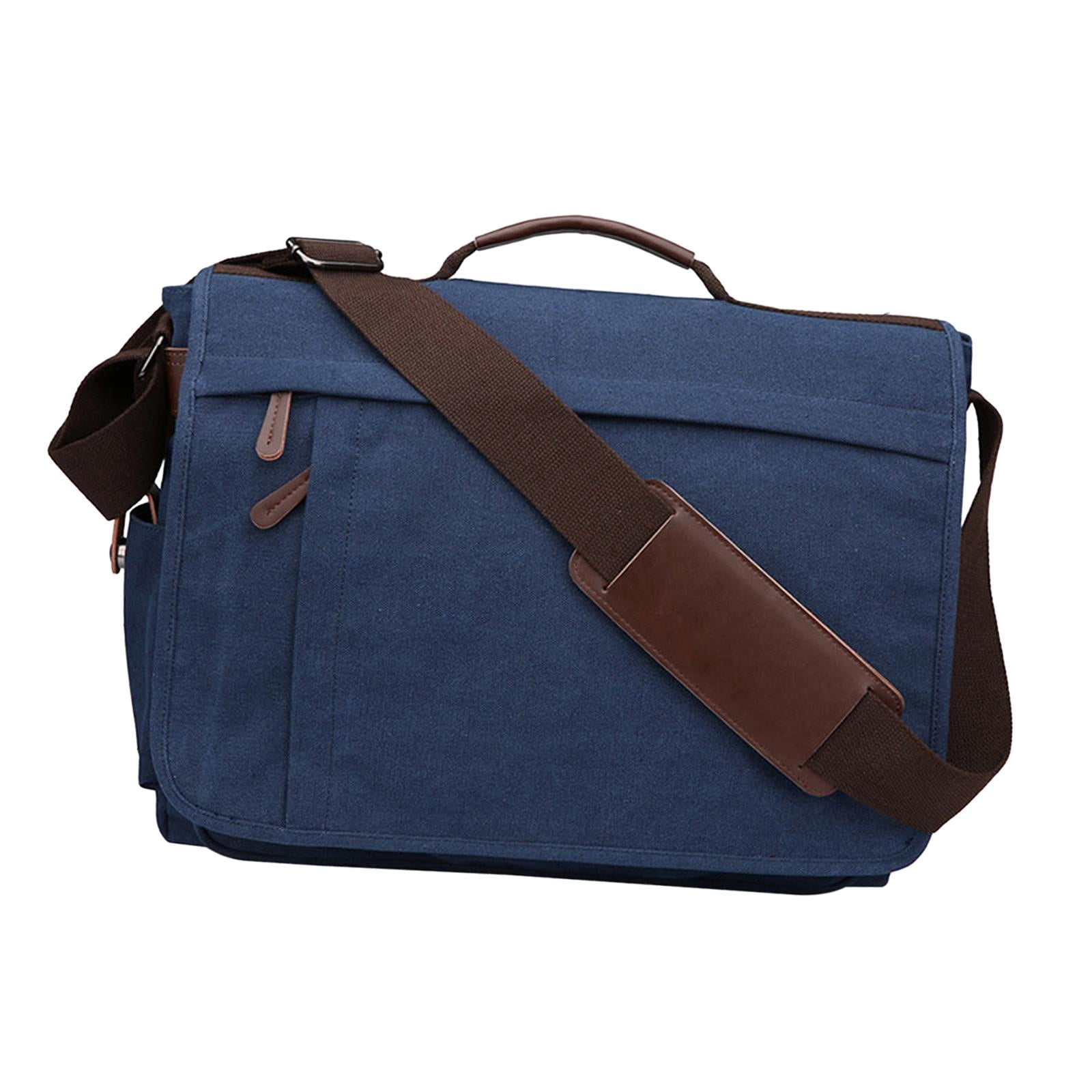Wxqbjtam Business Briefcase Men Briefcase Satchel Wear Resistant Travelling Pouch Stylish Deep Blue