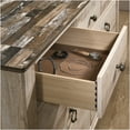 thumbnail image 6 of JERFIT 6-Piece Queen Bedroom Set in Walnut Brown, Modern Wood Bed Frame with Dresser, Mirror, 2 Nightstands and Chest, 6 of 9