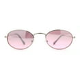 thumbnail image 3 of Hippie Micro Narrow Oval Pop Color Lens Metal Rim Sunglasses Silver Pink, 3 of 4