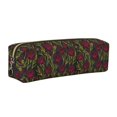 thumbnail image 1 of Disketp Burgundy Peony Flowers Estuche de Lápices de Cuero con Cierre, Estuche Compacto para Papelería, Bolígrafos y Accesorios Pequeños, 1 of 7
