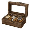 thumbnail image 3 of Caja Organizadora Madera Nogal Y Vidrio Para Relojes CAFE, 3 of 5