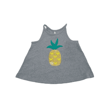 CAT & JACK Girl's Pineapple Sleeveless Shirt in Grey, 12M