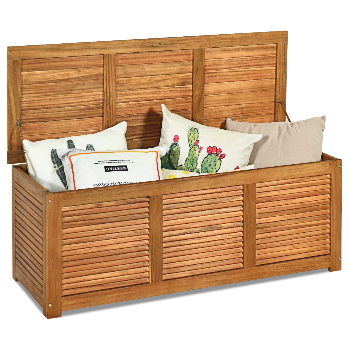 Toys Tools Accessories Tidyard Deck Storage Box Outdoor Weather-Resistant & Waterproof Acacia Wood for Storing Cushions