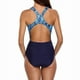 thumbnail image 4 of Gibobby Trajes de baño mujer una pieza Traje de baño deportivo para mujer Traje de baño deportivo Empalme Traje de baño Triángulo Hueco Sexy Vientre Adel(Azul,CH), 4 of 5