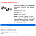 thumbnail image 2 of Front and Rear Brake Pad and Rotor Kit - Compatible with 2006 - 2009 Hyundai Azera 2007 2008, 2 of 2