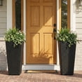 thumbnail image 4 of Gymax 2PCS Rattan Tall Plant Pots w/Detachable Plastic Liners Pre-Marked Drainage Hole, 4 of 10