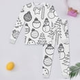 thumbnail image 2 of TBWNWG Boys Doodle Print Long Sleeve Pajama Set Comfortable Family Matching Nightwear For Holiday Festive Seasons,Size 6-7 Years, 2 of 3