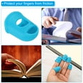thumbnail image 5 of Uxcell Rubber Finger Tips Silicone Thumb Fingertip Protector Thimble for Guitar Playing Sky Blue XS Size 30 Pack, 5 of 6
