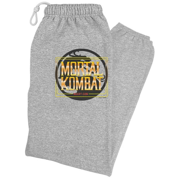 Mortal Kombat Klassic Insert Coin Unisex Jogger Sweatpants for Men and Women, Athletic Heather, X-Large