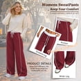 thumbnail image 4 of Women's Wide Leg Track Pants with Pockets, High Waisted Drawstring Sweatpants, Side Stripe Casual Lounge Workout Pants, 4 of 8