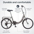 thumbnail image 5 of Schwinn Loop Folding Bike, 20 Inch Wheel, Ages 14+, Titanium, 5 of 7
