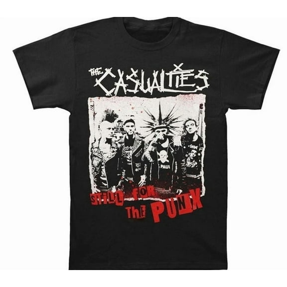 VINTAGE The Casualties Still For The Punx Cotton Black Full Size Unisex Shirt