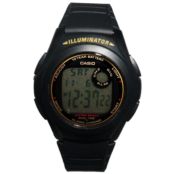 F200W-9A Men's Illuminator Digital Sports Watch w/ Black Resin Band