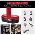 thumbnail image 2 of 2PACK 4000mAh C3 19.2V Lithium Battery Replace for Craftsman 19.2 Volt Battery 130279005 130211004 315.115410, 2 of 7