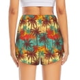 thumbnail image 4 of Vsdgher Colorful Hawaii Palms Print Women's Running Double Layer Shorts High Waisted with Pockets Elastic Yoga Workout Athletic Gym Sports, 4 of 8
