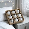 thumbnail image 4 of QISIWOLE 9 Piece Assorted Christmas Bauble Box Set, Silver & White Special Shape Ornaments, 3.15 x 3.15 in Plastic Baubles, for Christmas Tree and Holiday Decor, 4 of 5