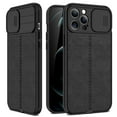 thumbnail image 1 of Funda protectora de lente de cámara deslizante para iPhone 13 12 Mini 11 14 Pro Max XR XS 7 8Plus, funda de lujo con textura de cuero suave a prueba de golpes Tan Jianjun unisex, 1 of 2