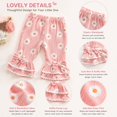 thumbnail image 5 of Enyan Newborn Baby Girl Fall Winter Outfit Long Sleeve Romper Floral Daisy Flare Pants and Headband Clothing Set（Size Newborn）, 5 of 8