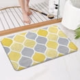 thumbnail image 4 of Yellow and Gray Geometric Quatrefoil Pattern Bathroom Rugs Mat,Non Slip Microfiber Bathroom Rug,Rubber Backing,Soft Bathroom Mats for Bathroom Floor,Tub and Shower,17x27in(43x68cm), 4 of 5