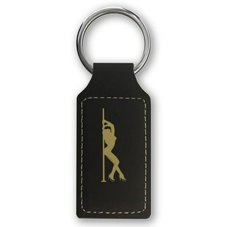 Keychain - Pole Dancer (Black Rectangle)