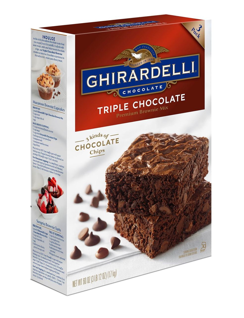 Product of Ghirardelli Triple Chocolate Brownie Mix, 3 pk.