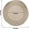 thumbnail image 3 of 13" Charger Plates - Set of 24 - Taupe with Hammered Rim Plastic Chargers, Matte Finish Modern Disposable Round Acrylic Serving Trays For Dinner Wedding Party Events, 3 of 18