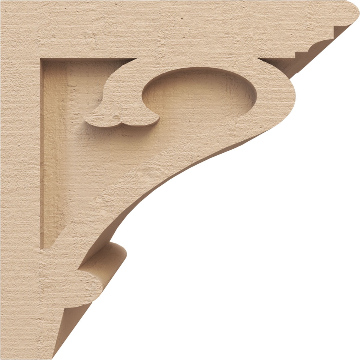 8"W x 8"D x 8"H Wide Mayflower Rough Cedar Woodgrain TimberThane Corbel, Primed Tan