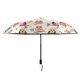 thumbnail image 2 of Cute Owls with Leaves UPF 50+ Compact Folding Umbrella for Rain Windproof Travel Umbrella Lightweight Packable, 2 of 8