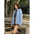 thumbnail image 5 of PAOLA RIBONI Lightweight Open-Front Cardigan in Soft Gray for Women, Relaxed Fit Sweater Crafted with RWS Wool & Recycled Polyester for Cozy Styling, 5 of 8