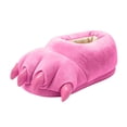 thumbnail image 2 of Kids Winter Solid Color Thickened Fleece Claw Slippers, 2 of 7