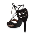 thumbnail image 3 of New Women HOTSOLES Leo Suede Open Toe Strappy Ankle Wrap Stiletto Sandal Size, 3 of 5