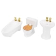 thumbnail image 3 of Juego de baño en miniatura para casa de muñecas 1/24, simulación de cerámica, bañera, inodoro, lavabo, kit blanco, 3 of 15