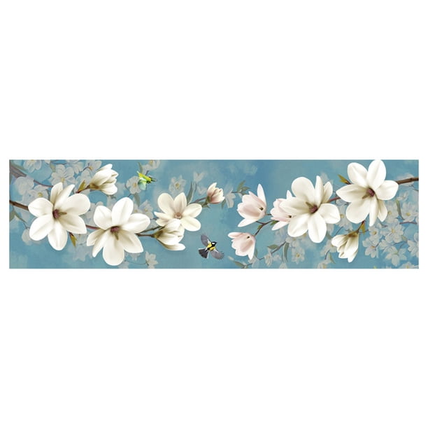 Inteprter Kits de punto de pintura de flores chinas, carteles bordados, puentes, imágenes artísticas de pared de salón, punto de DIY para adultos Artesanía Hilo de algodón 120*39cm Inteprter HA084021-01