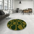 thumbnail image 4 of Ahgly Company Machine Washable Indoor Round Transitional Olive Green Area Rugs, 6' Round, 4 of 7