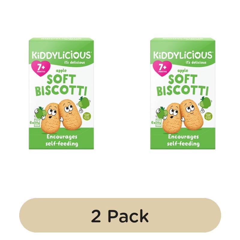 Kiddylicious Apple Soft Biscotti Baby Snacks Multi 6 x 20g, British Import (Pack of 2)