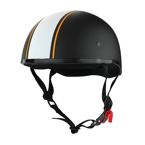 Motorcycle Unisex Flat DOT approved Light weight Half Bare Bones Helmet Blk New