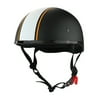 Matte Black Motorcycle Skid Lid Helmet White Stripe DOT Approved