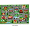 thumbnail image 2 of Kids Carpet Car Play Rug for Playroom, Play Rugs Town City Road Map Rug, Extra Large Boys Kids Car Track Carpet for Playroom, Bedroom, Living Room, Green 150X100 CM, 2 of 5