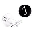 thumbnail image 2 of VONKY 1 Pair Men's Letter Cufflink Wedding Formal Initial Alphabet Stainless Steel Cufflink, Letter J, 2 of 6