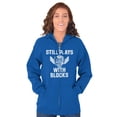 thumbnail image 3 of Still Plays With Blocks Mechanic Unisex Plus Size Zip Hoodie Brisco Brands 3X, 3 of 6