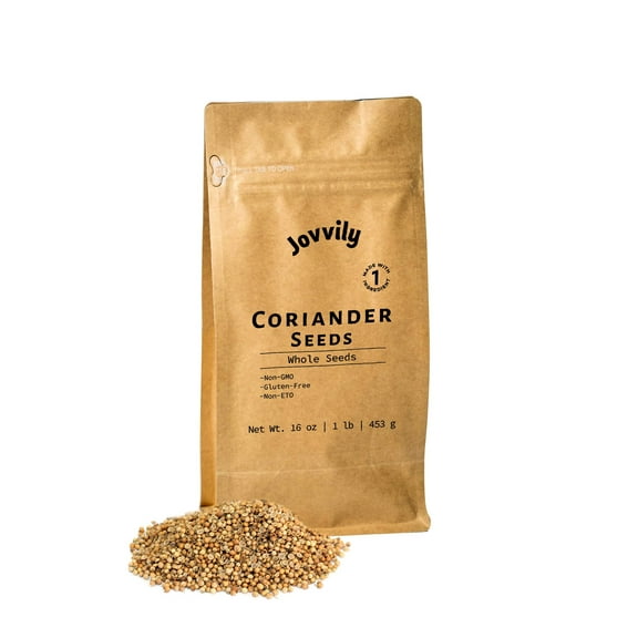Jovvily Coriander Seeds - 1lb - Whole Seeds - Non GMO - Naturally Sourced - Traditional Spice