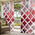 thumbnail image 2 of Outdoor Curtains for Patio Waterproof Red Morocco Pattern Indoor/Outdoor Curtain Tiebacks Abstract Graffiti Art Privacy Curtain Sun Block Grommet Drapes for Pergolas Gazebo Porch 2 Panel 54x108 Inch, 2 of 9