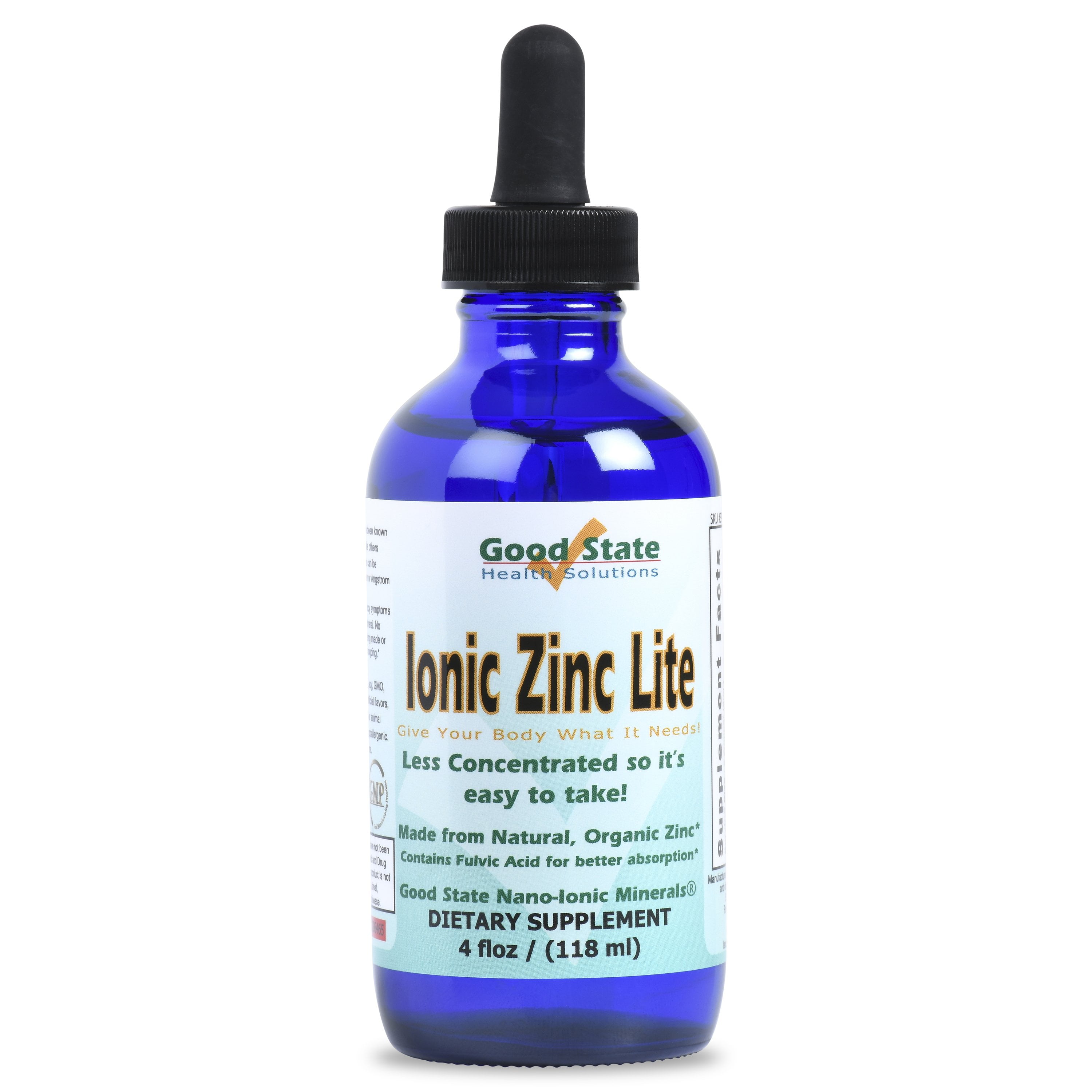 Liquid Ionic Zinc Lite Supplement | Glass Bottle-4oz