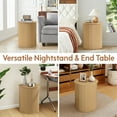 thumbnail image 6 of YOCWO Small Round End table for Living Room with fluted Design, Circle Bedside Table for Bedroom, Natural, 6 of 7